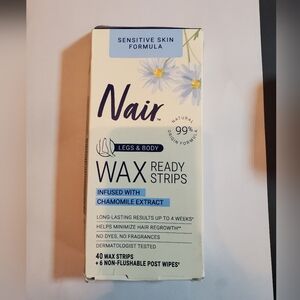 40 Nair Wax Ready Strips for Sensitive Skin Legs & Body